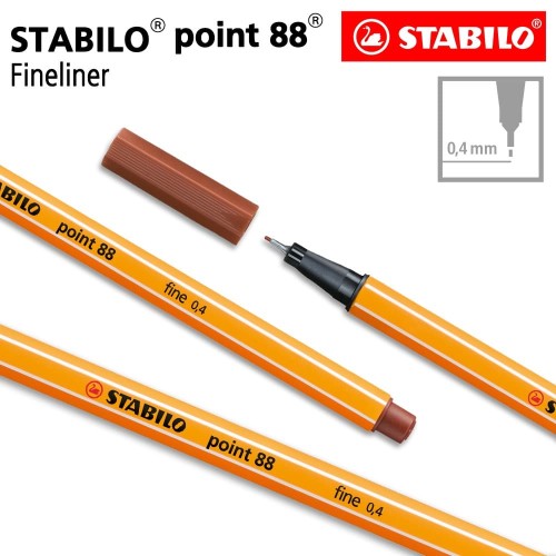 STABILO Point 88 Sanguine Isi 1 pcs / Fineliner / Pen Warna Cokelat