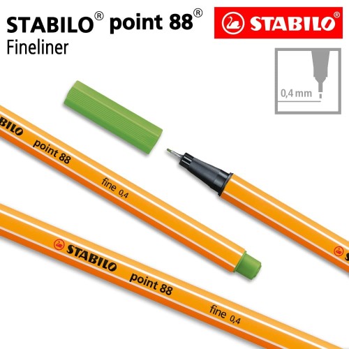 STABILO Point 88 Apple Green Isi 1 pcs / Fineliner / Pen Warna Hijau