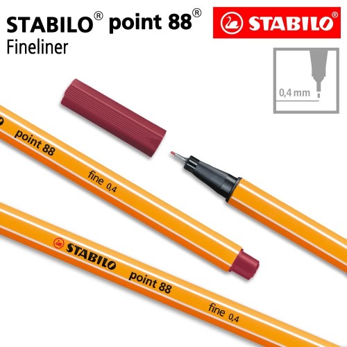 STABILO Point 88 Purple Isi 1 pcs / Fineliner / Pen Warna Ungu