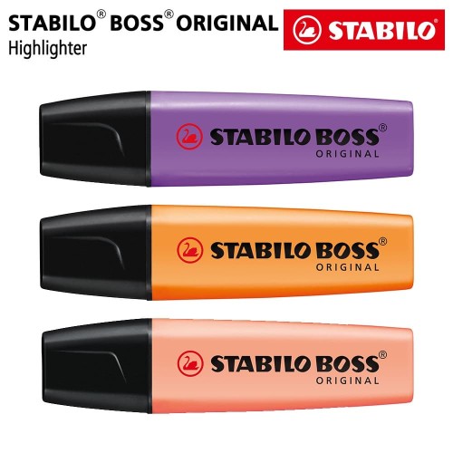 STABILO SET 3 - BOSS Original Pastel Highlighter Lavender Orange Peach