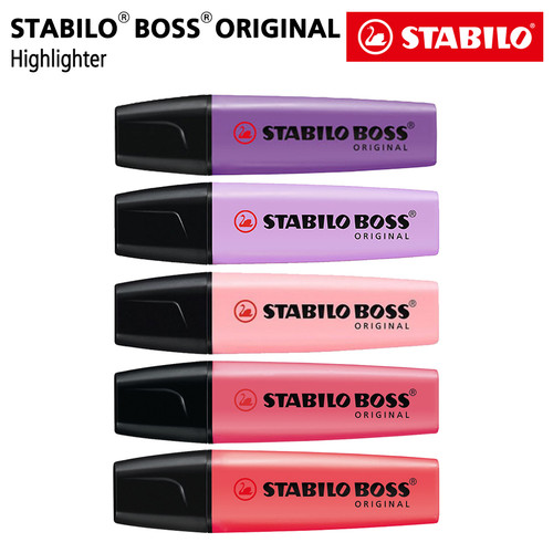 STABILO SET 5 - BOSS Original Pastel Highlighter Ungu Pink Merah