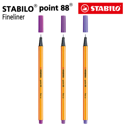 STABILO SET 3 - Point 88 - Lilac Light Lilac Violet / Fineliner / Pen