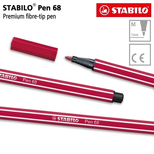 STABILO Pen 68 Dark Red 1 pcs / Highlighter Pen / Marker / Merah Tua