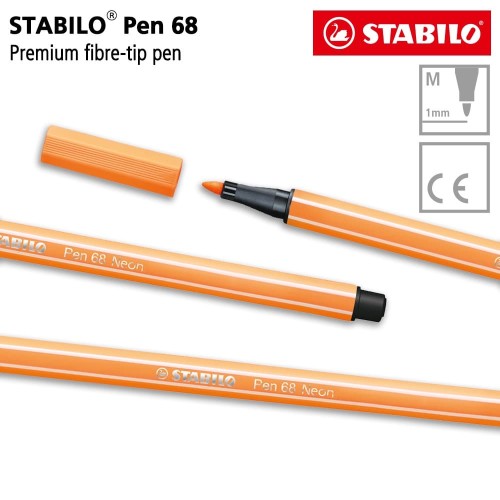 STABILO Pen 68 Fluorescent Orange 1 pcs / Highlighter Pen / Marker