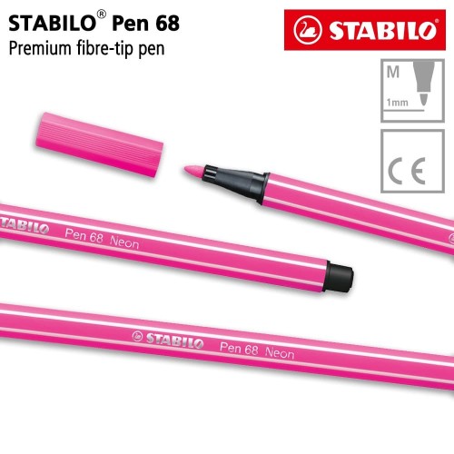 STABILO Pen 68 Fluorescent Pink 1 pcs / Highlighter Pen / Marker