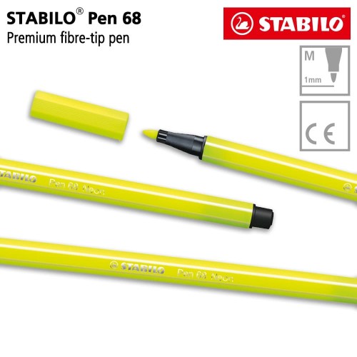 STABILO Pen 68 Fluorescent Yellow 1 pcs / Highlighter Pen / Marker