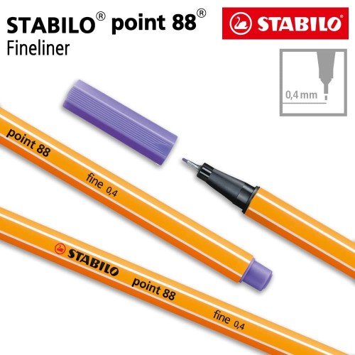 STABILO Point 88 Light Lilac 1pcs / Fineliner / Pen Warna Ungu Muda