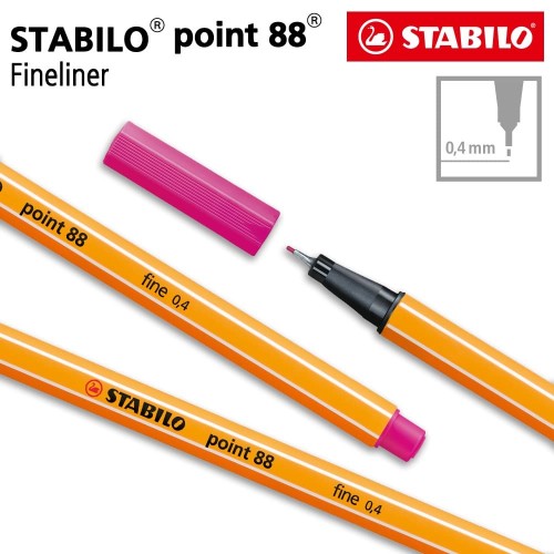 STABILO Point 88 Pink 1pcs / Fineliner / Pen Warna Merah Muda