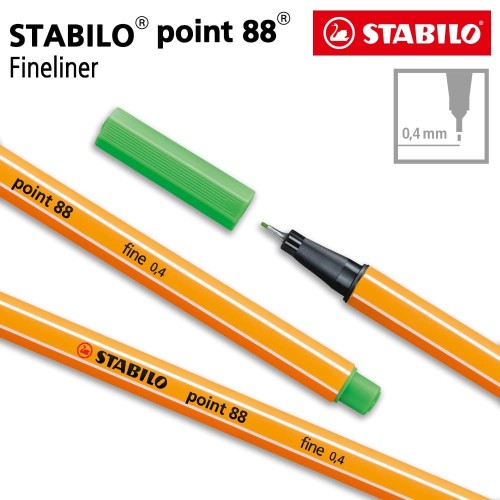 STABILO Point 88 Leaf Green 1pcs / Fineliner / Pen Warna Hijau Muda