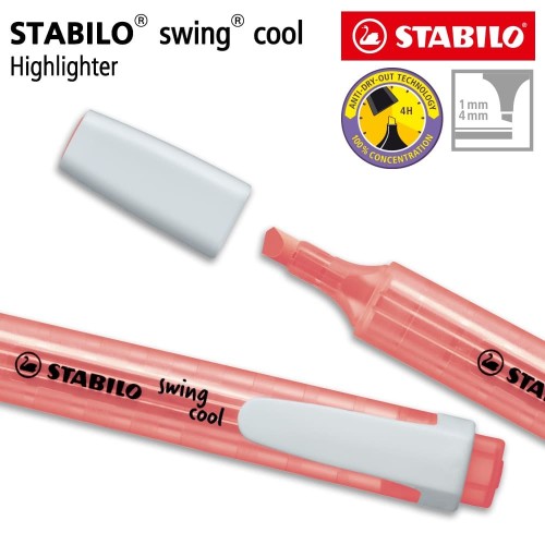 STABILO Swing Cool Red / Highlighter Warna Merah Original