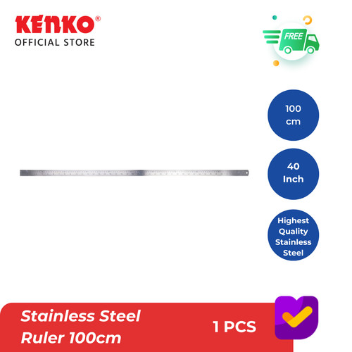 KENKO STAINLESS STEEL RULER / Penggaris Besi 100CM