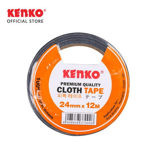 Kenko Cloth Tape / Lakban Hitam Orange Core - 24Mm 36 Mm 48Mm