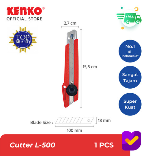 KENKO CUTTER / Pisau Pemotong Kertas L-500 (18 Mm Blade)