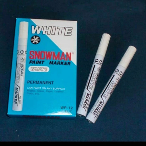 spidol snowman paint marker white permanent putih/satuan/original