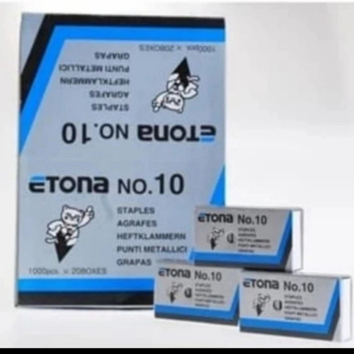 isi Staples kecil no.10 etona 1pak isi 20 kotak kecil / satuan