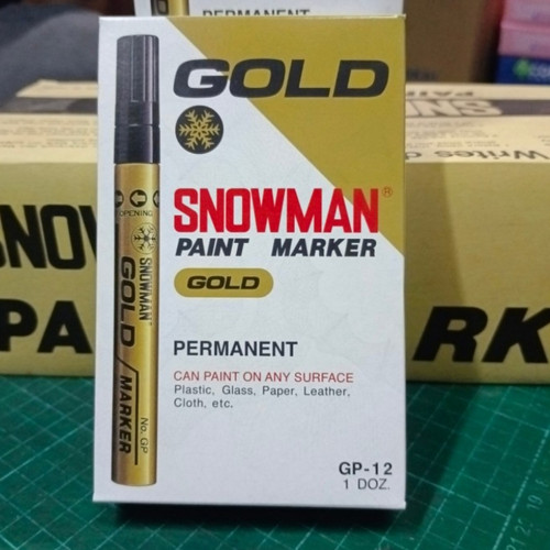 spidol snowman permanent paint marker gold / satuan pcs / original