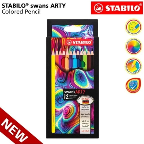 pensil 12warna stabilo Swans arty /colour pensil 12 warna stabilo