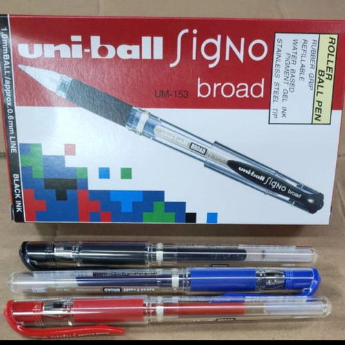 pulpen gell uniball signo broad UM-153 ink 1.0