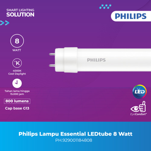 Lampu Philips TL Ledtube Corepro 8W T8 600mm 6500K Cool Daylight 8 Watt Putih