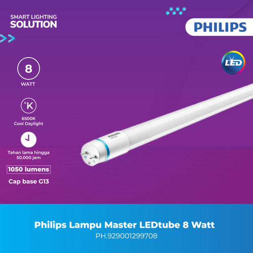 Philips Lampu Master LEDtube 8 Watt 600mm HO 8W 865 T8 Cool Daylight Putih Philip