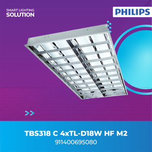 Philips Kap Lampu TBS 318 C 4xTL D18W Rumah Lampu Recessed Luminaire