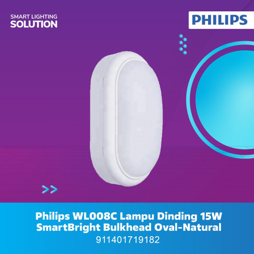 Philips WL008C Lampu Dinding Oval 15W SmartBright Bulkhead- Natural