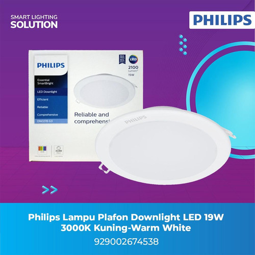 Philips Lampu Plafon Downlight LED 19W 3000K Kuning-Warm White