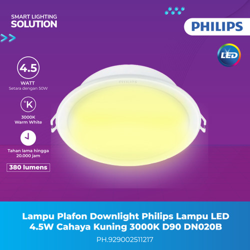 Lampu Plafon Downlight Philips LED 4.5W Cahaya Kuning 3000K DN020B