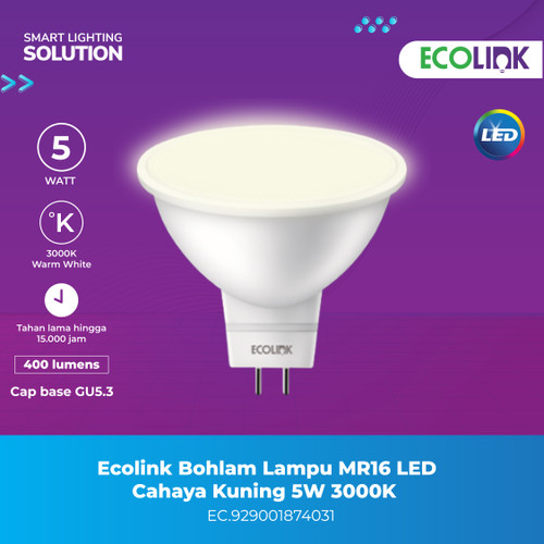 Ecolink Bohlam Lampu MR16 LED - Cahaya Kuning 5W-50W 3000K Warm White