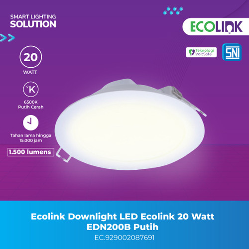 Ecolink Lampu Plafon Downlight LED15 - Cahaya Putih 20W 6500K