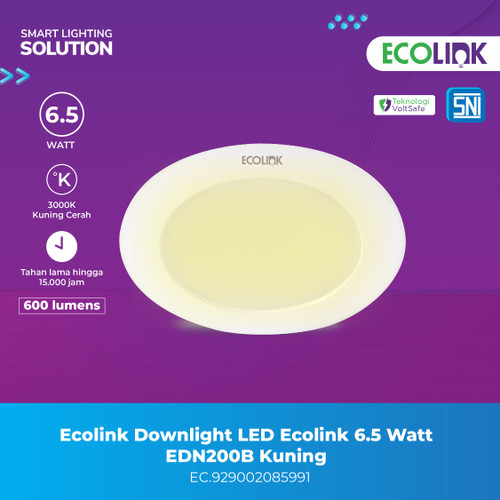 Ecolink Lampu Downlight LED EDN200B 6,5W LED6 3000K Warm White Kuning