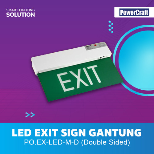 Powercraft Lampu Gantung Exit Sign EX-LED-M-D - 2 Sisi Double Sided