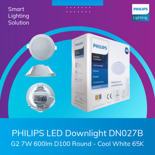 PHILIPS LED Downlight DN027B G2 7W 600lm D100 Round - Cool White 65K