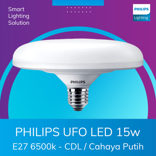 Lampu Plafon Philips Lampu LED UFO Cahaya Putih 15W 6500K CDL E27