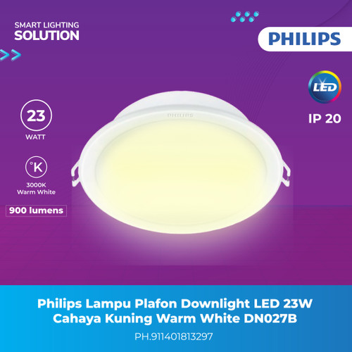 Philips Lampu Plafon Downlight LED 23W Cahaya Kuning Warm White DN027B