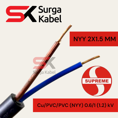 NYY 2x1.5mm SUPREME/ KABEL KAWAT 2 x 1.5mm/ NYY 2x1,5mm/ NYY 2 x 1,5mm