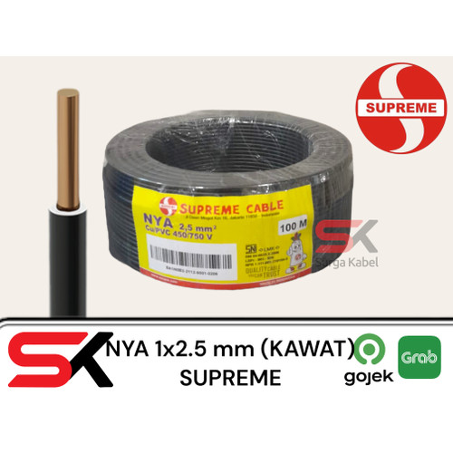 NYA 1x2.5mm SUPREME / NYA 1 x 2.5 mm/ KABEL GROUNDING TUNGGAL 2.5mm