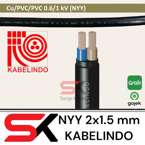 NYY 2x1.5 mm KABELINDO / NYY 2 x 1.5 mm KABELINDO / KABEL TUNGGAL