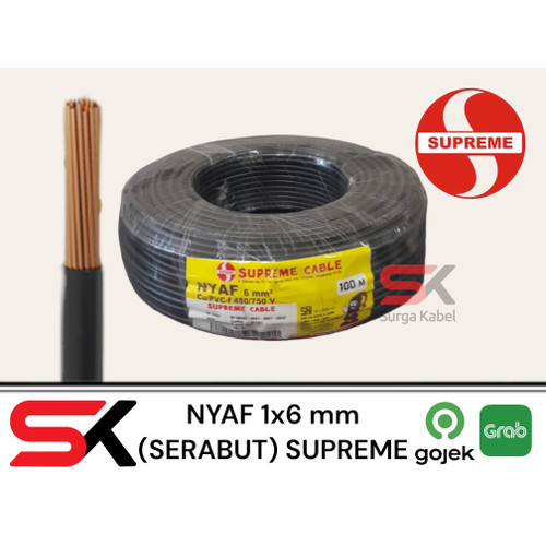 NYAF 1x6 mm SUPREME / KABEL SERABUT 1x6 / NYAF 1 x 6 mm SUPREME