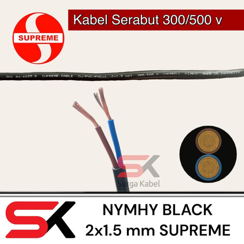 NYYHY 2x1.5 mm SUPREME / KABEL SERABUT 2x1.5 / NYYHY 2 x 1.5 / 2 x 1.5