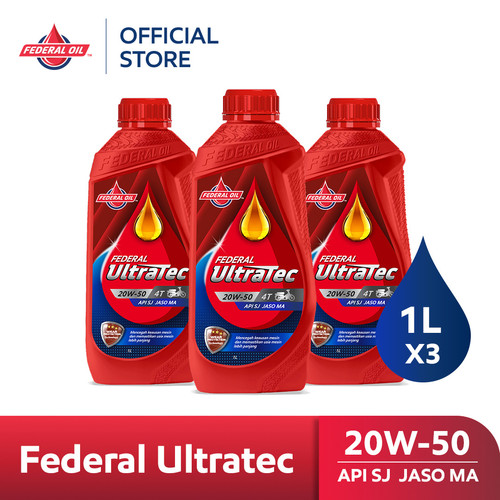 FEDERAL ULTRATEC 20W-50 1L (3 Botol) - Oli Motor Non Matic