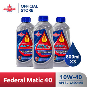 FEDERAL MATIC 40 10W-40 0.8L 800ml (3 Botol) - Oli Motor Matic