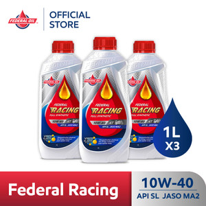 FEDERAL RACING 10W-40 1L (3 Botol) - Oli Motor Non Matic