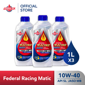 FEDERAL RACING MATIC 10W-40 1L (3 Botol) - Oli Motor Matic