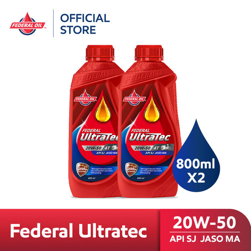 FEDERAL ULTRATEC 20W-50 0.8L 800ml - Oli Motor Non Matic 4T (2 Botol)