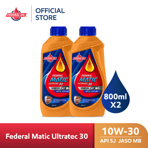 FEDERAL MATIC ULTRATEC 30 10W-30 800ml - Oli Motor Matic (2 Botol)