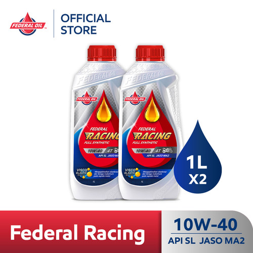 FEDERAL RACING 10W-40 1L - Oli Motor Non Matic (2 Botol)