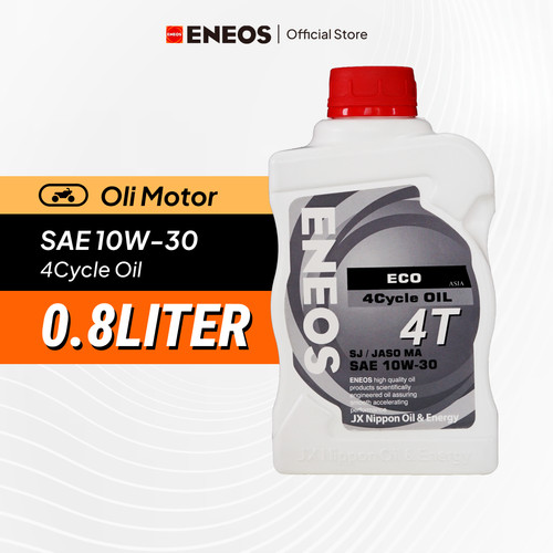 Oli Mesin Motor 4T ECO SAE 10W-30 SJ/MA Kemasan 0.8 Liter