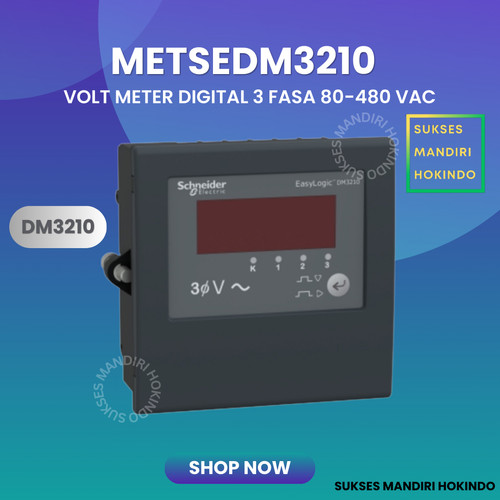 Digital Volt Meter DM3210 3 Fasa METSEDM3210 80-480 VAC Schneider ORI