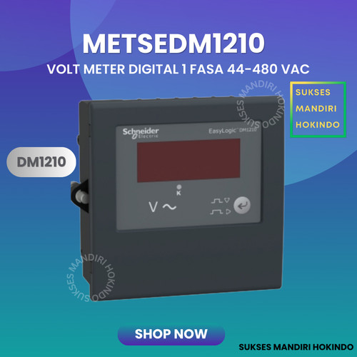 Schneider Volt Meter Digital 1 Fasa DM1210 METSEDM1210 44-480 VAC ORI